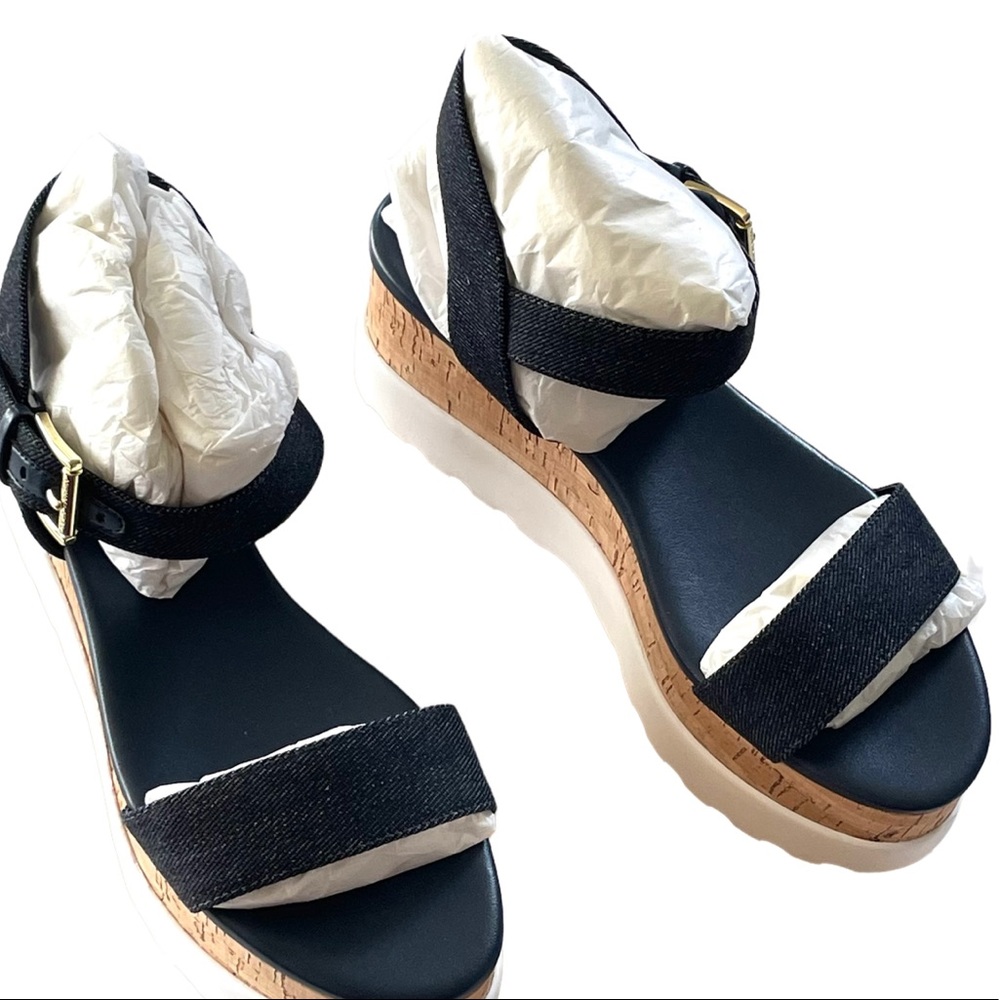 Michael Michael Kors Women's Marlon Platforms Sandals 40S0MAFS1D DK Denim PW19L - Picture 5 of 16